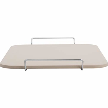Westmark Pizzastein/Brotbackstein mit Untersatz, Maße: 38 x 30 cm, Rechteckig, Unglasierte Keramik, Beige, 32422260 - 8