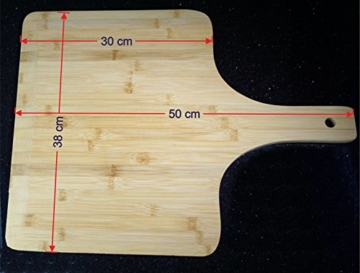 XXL Bambus Pizzaschieber - Pizzaschaufel für Familienpizzen und mehr (50x38cm) - 5