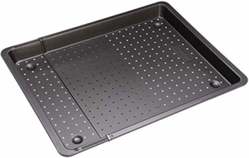 Zenker Backblech perforiert (52-37 cm x 33 cm), Ofenblech, ausziehbar & verstellbar, Lochblech, universal geeignet für Baguette, Kuchen, Pizza & Plätzchen - 1