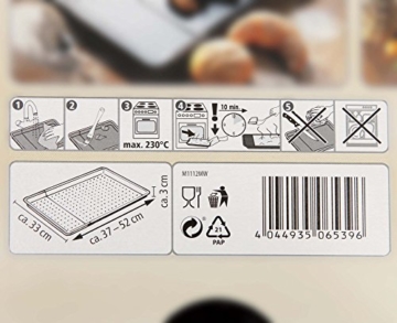 Zenker Backblech perforiert (52-37 cm x 33 cm), Ofenblech, ausziehbar & verstellbar, Lochblech, universal geeignet für Baguette, Kuchen, Pizza & Plätzchen - 6