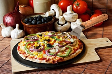 Zobel Pizzaschieber - Edelstahl Pizzaschaufel für eine extra angenehme Handhabung - Robuster Brotschieber mit Holzgriff für einen perfekten Halt I Flammkuchenbrett I Pizzaheber - 4