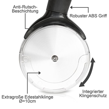 Zobel Premium Pizzaschneider scharfes Pizzamesser aus Edelstahl inklusive Klingenschutz - Anti-Rutsch-Griff für optimalen Halt - Hochwertige Qualität mit edlem Design - 2