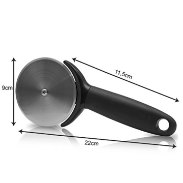 Zobel Premium Pizzaschneider scharfes Pizzamesser aus Edelstahl inklusive Klingenschutz - Anti-Rutsch-Griff für optimalen Halt - Hochwertige Qualität mit edlem Design - 3