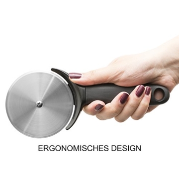 Zobel Premium Pizzaschneider scharfes Pizzamesser aus Edelstahl inklusive Klingenschutz - Anti-Rutsch-Griff für optimalen Halt - Hochwertige Qualität mit edlem Design - 4